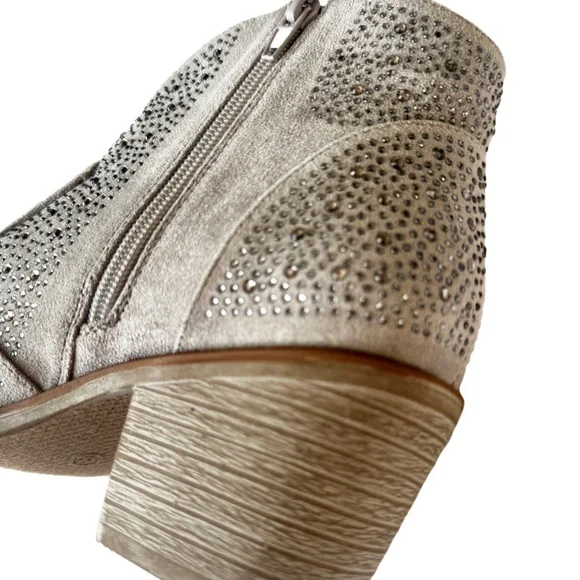 Pierre Dumas Wilder Silver Rhinestone Ankle Boots - Picture 6 of 8